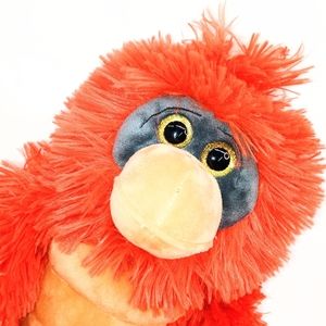 A 10" Orangutan Vibrant Orange Color with Hook and Loop Hands. Hang From Anywher
